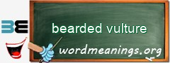 WordMeaning blackboard for bearded vulture